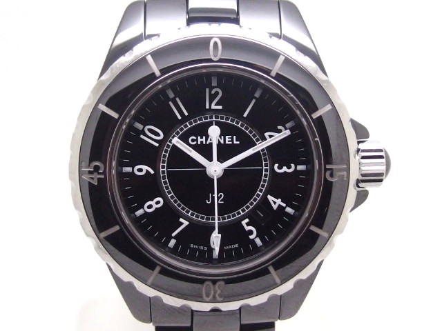 Used[A] Watch CHANEL J12 H0682 quartz black ceramic X9Y