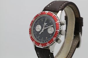 Wittnauer Pre Professional Chronograph Diver Watch Red Turning Bezel Matte Dial