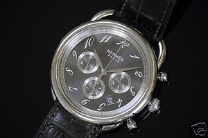 Auth HERMES "Arceau" Chronograph AR4.910 SS Automatic,  Men's watch　