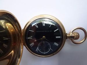 18 size Keystone pocket watch w superb rare Black Dial