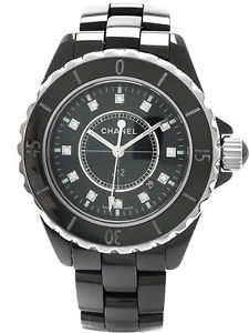 Used[A] Watch CHANEL J12 Black Ceramic 33mm 12P diamond H1625 Quartz black M6G