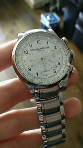 Baume and Mercier Capeland 42mm White Dial Chronograph Mens Watch 10061