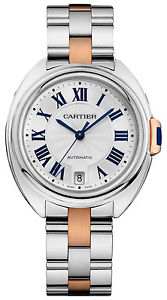 Cartier Llave W2CL0002 Acero Inoxidable 18k Automático Oro Rosa Reloj Hombre