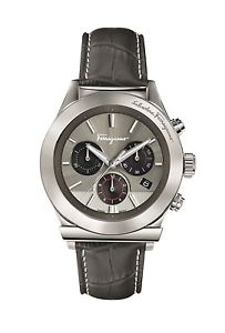 Ferragamo Men's FFM090016  1898 Chronograph Grey Dial Date Leather Watch