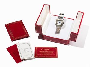 CARTIER SANTOS ACCIAIO / ORO AUTOMATICO FULL SET BOX AND ORIGINAL WARRANT