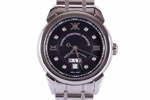 Luxury Mens Watch Automatic Steel Black Diamond Dial Swiss Geneva Watch