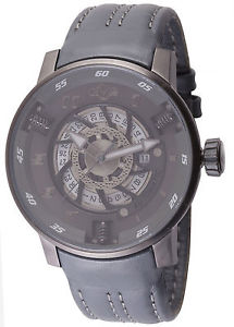 GV2 By Gevril Men's 1303 Motorcycle Sport Automatic Grey Leather Date Watch