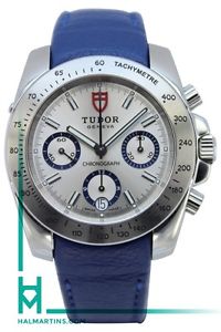 Tudor Men's SS Sport Chronograph Automatic - Blue Leather Strap - Ref. 20300