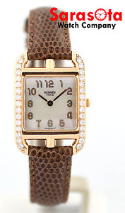 Hermes CC1 288 18K Yellow Gold MOP Dial Diamond Bezel Quartz Women's Watch