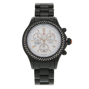Michele Jetway Acier & Diamants personnalisé noir PVD Revêtement