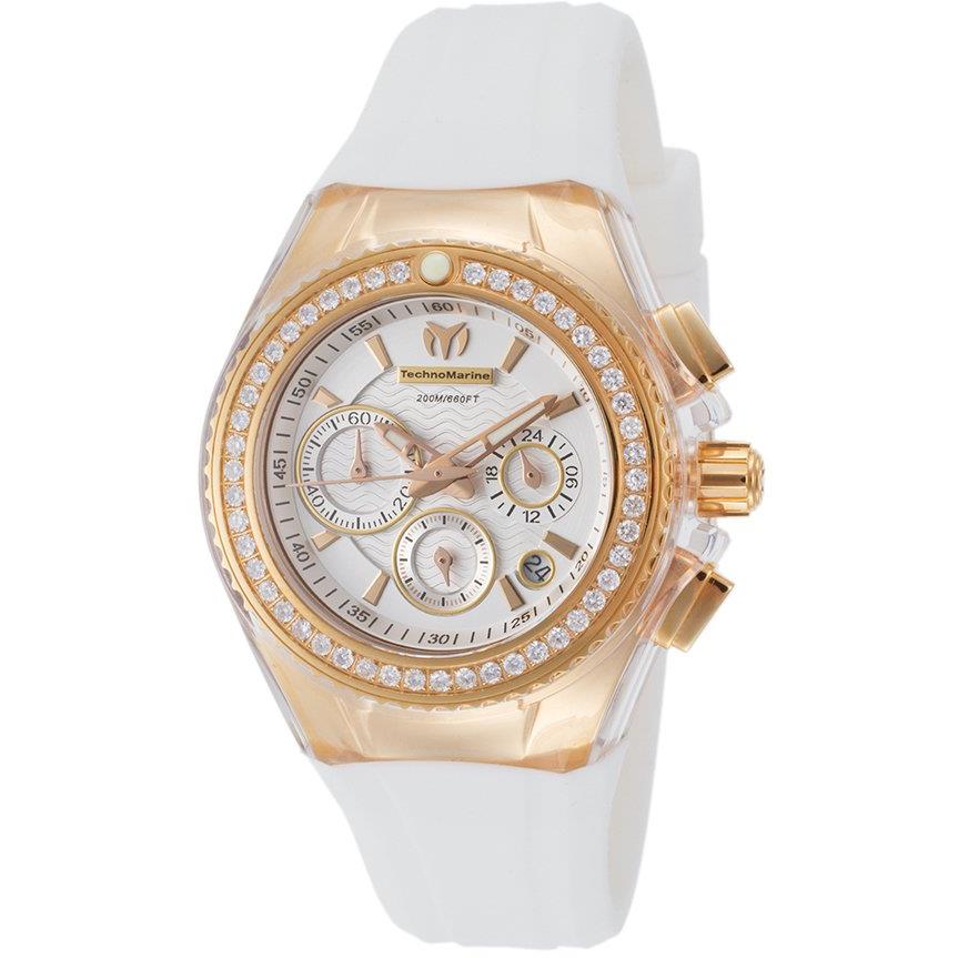 TECHNOMARINE CRUISE DAMEN-ARMBANDUHR 37MM ARMBAND SILIKON WEIß QUARZ TM-111007