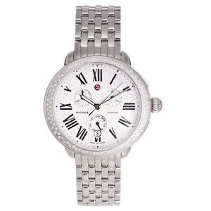 New! Michele Serein Diamond Dial Stainless Steel Women's Watch MW21A01A1966 image 1