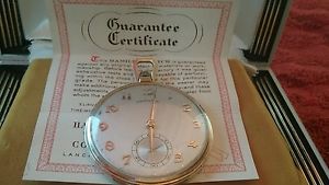 Hamilton solid 14k gold pocket watch. (Grade 945 Lancaster 1955)