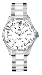 Watch NEW Tag Heuer Acquaracer Lady Acciaio e Ceramica Bianca WAY131H.BA0914