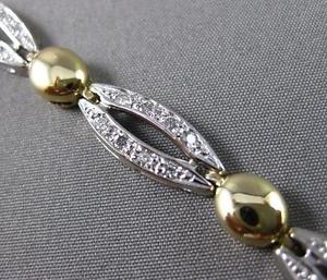 ESTATE WIDE 1.20CT DIAMOND 14KT W&Y GOLD TENNIS BRACELET SIMPLY BEAUTIFUL #11318