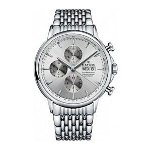 Edox 01120 3M AIN Mens Silver Dial Analog Automatic Watch
