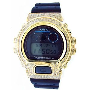 Casio DW-6900Blk-YG Mens Black Dial Digital Watch with Rubber Strap