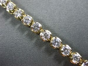 ANTIQUE 3.80CT ROUND OLD MINE DIAMOND 14KT YELLOW GOLD 3D TENNIS BRACELET #19696