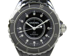 Authentic CHANEL J12 12P Diamonds Wristwatch Stainless Steel Men's Automatic