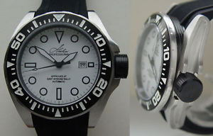 Neue HACHER - SQUALO, große Automatic, prof. Diver 500 m, Modell weiß/silbern