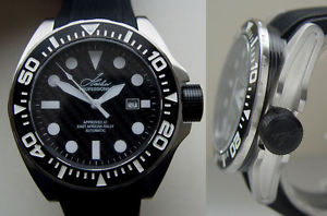 Neue HACHER - SQUALO, große Automatic, prof. Diver 500 m, Modell schwarz/silbern