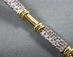 ESTATE 1.40CT DIAMOND 14KT WHITE & YELLOW GOLD BRACELET SIMPLY BEAUTIFUL #10120