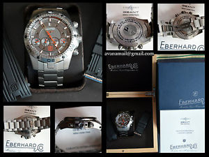 EBERHARD CHRONO 4 GEANT ED. LIMITEE TITANE 36060 STRAP + BRACELET BOX WARRANTY