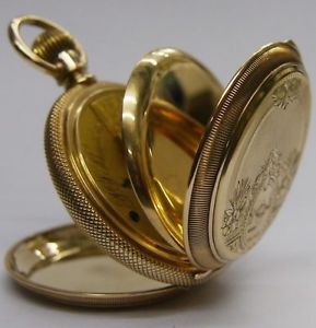 BIGGG ! LUXURY Ca1880 Waltham 14K Gold 54mm Full Hunter Pocket Watch 125 Grams !