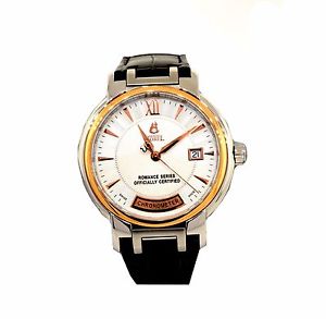 Ernest Borel Watch - Romance Chonometer Black Leather Strap
