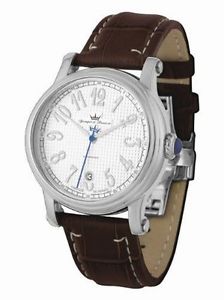 Yonger and Bresson Mens YBH 8302K-02 Automatic Brown Calfskin Date Watch