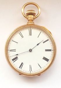 18 ct k Gold Half Hunter Pocket Watch 1904 American Waltham Co. Mass Adjusted