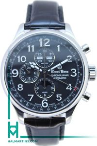 Ernst Benz Stainless Steel Chronolunar Officer Automatic - Black Dial