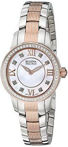 Bulova Accu Swiss Women's 65R152 Diamond Two-Tone Watch