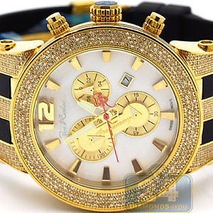Joe Rodeo Broadway 5.00 ct Diamond White Dial Mens Gold Watch JRBR9