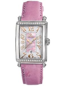 Gevril Women's 7248RT.10A Pink Mother-of-Pearl Genuine Ostrich Strap Watch
