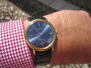 Vintage Audemars Piguet automatic cal. k2121 yellow gold 18k 18kt blue dial