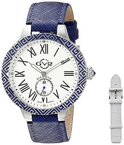 GV2 by Gevril Women's 9122 Astor Enamel Analog Display Quartz Blue Watch