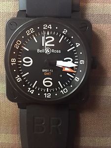 BELL & ROSS GMT BR-01-93 MEN'S AUTOMATIC WATCH WITH BOTH BOXES AND ALL PAPERS