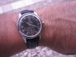 vintage Omega bumper hammer cal. 342 black original dial 1950 automatic