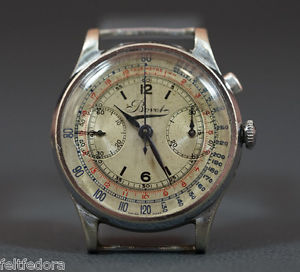 WWII BOVET FRERES ONE SINGLE PUSHER MILITARY CHRONOGRAPH WRISTWATCH TWO REGISTER
