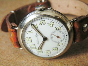 Antique Imperial Russian Army PAVEL BURE Officer Wrist Watch, Porcelain D., WWI
