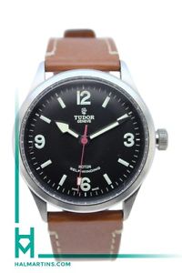 Tudor Stainless Steel Heritage Ranger Black Dial and Brown Strap - Ref. 79910