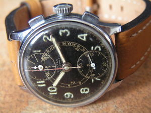Vint. German Military CIVITAS / MOERIS Wrist Chronograph Venus Cal.170 Early WW2