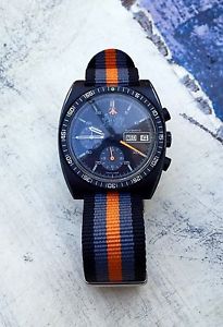 Vintage Lemania 5012 Philip Morris Chronograph PVD Swiss Mens Watch Very Rare!