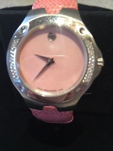 Beautiful Pink mother of pearl  Movado Watch with diamonds
