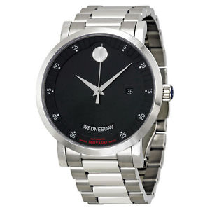MOVADO Red Label Automatic Black Dial Stainless Steel Men's Watch