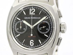 Polished GIRARD-PERREGAUX SQUARE CAMBERED Chronograph Steel Watch 24990 BF091410