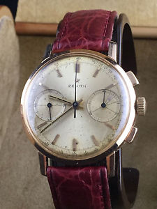 Vintage Zenith cronografo cal.146D ruota colonna ORO ROSA 18k SOLID GOLD SCATOLA
