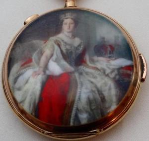 WOW! Unique 14k Gold&Enamel Henry Capt Repeater Chronograph watch.Queen Victoria