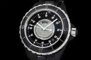 Auth CHANEL J12 H1757 12P Diamond Dial Ceramic Auto Men's Watch(S Z5043)